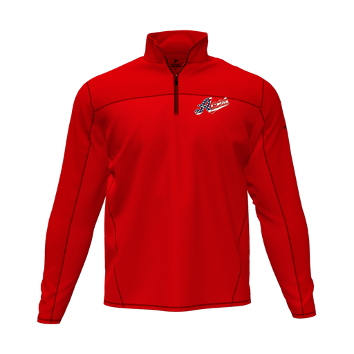 [CUS-DFW-QTRZ-PER-LSL-RED-AS-LOGO2] Quarter Zip Pullover (Adult S, Red, Logo 2)