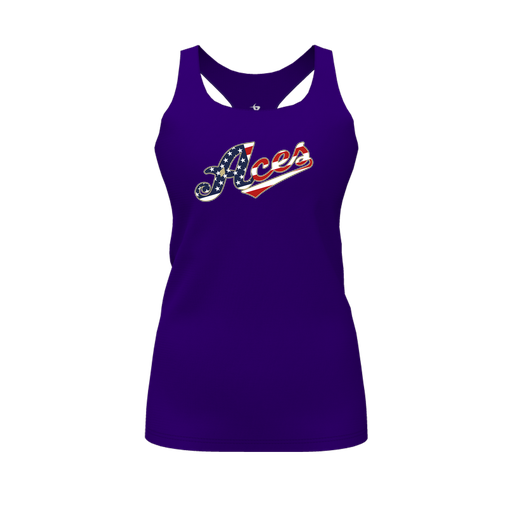 [FT0TRBPP-FYS-LOGO2] Decker Racerback Tank Top (Female Youth S, Purple, Logo 2)