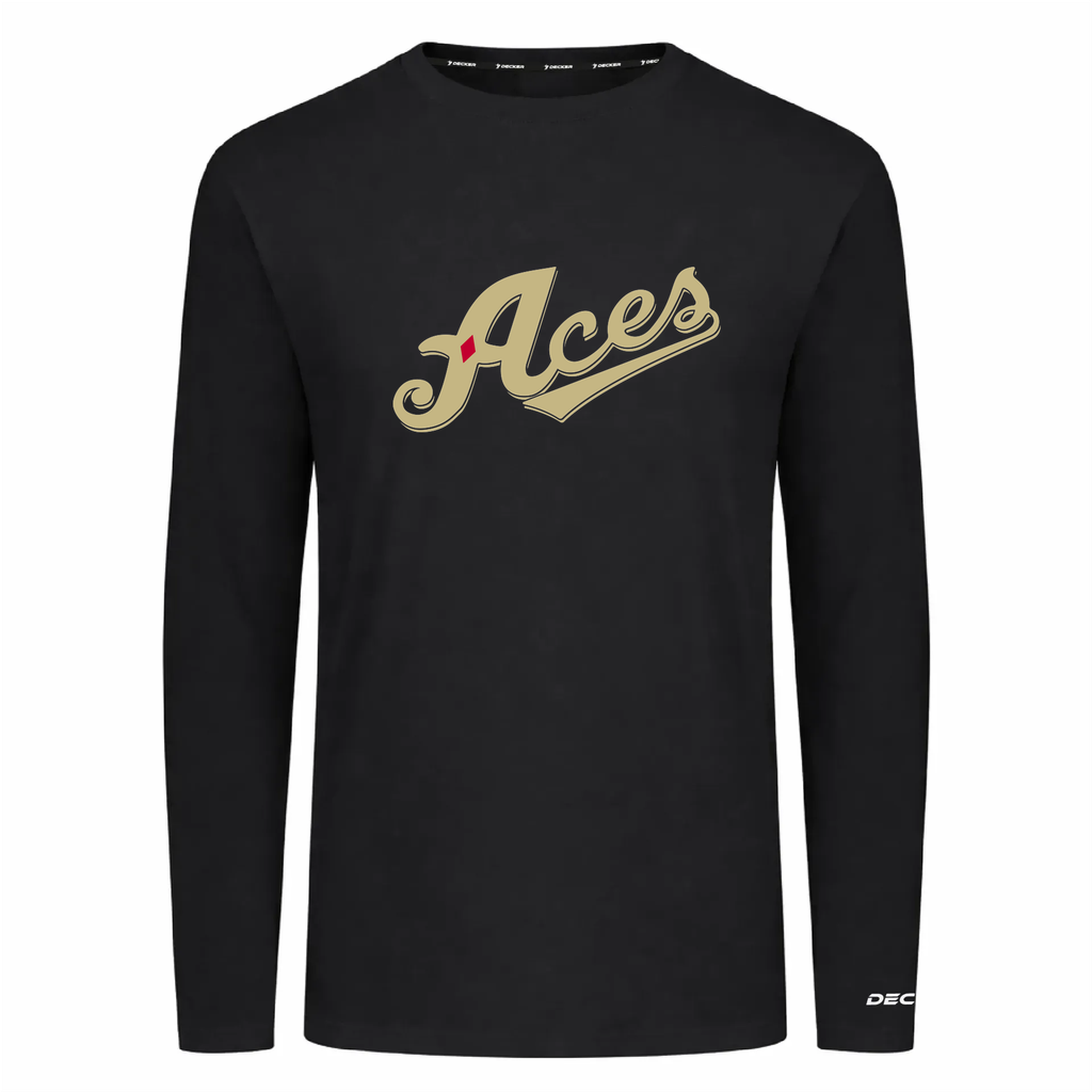 [FTLCUBBK-AXS-LOGO1] Decker Adult Tri-Blend T-Shirt - Long Sleeve (Black, Adult XS, Logo 1)