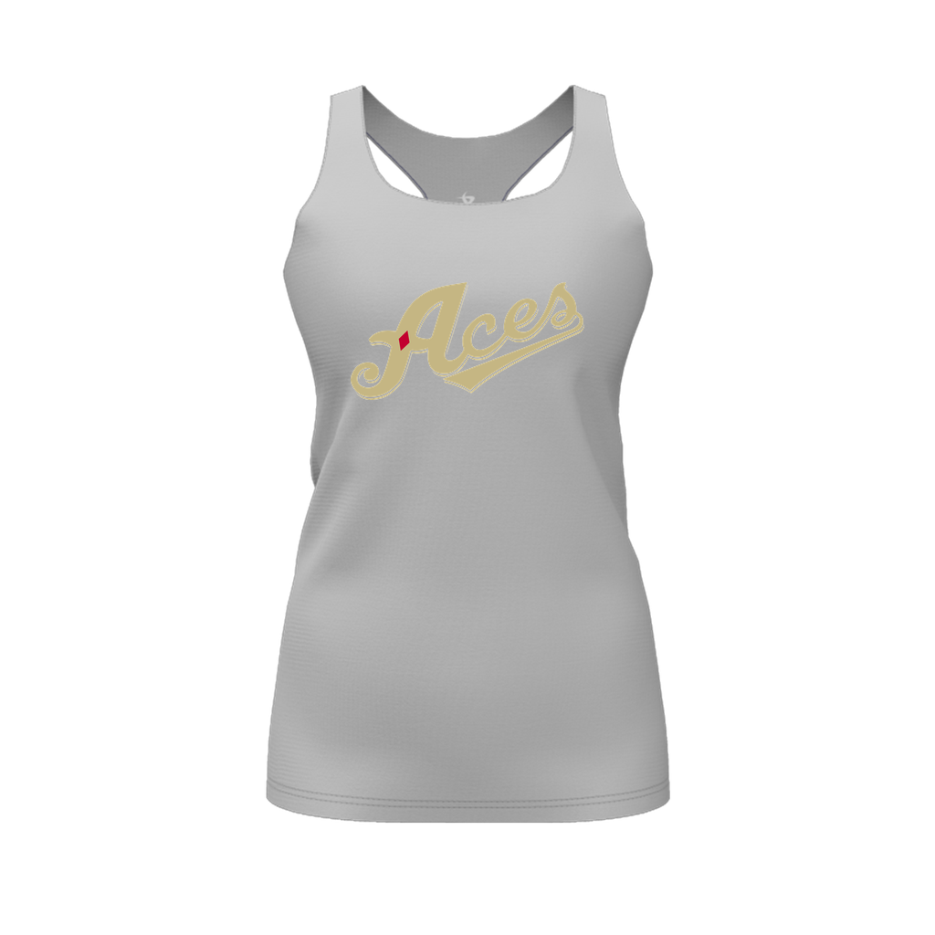 [FT0TRBGY-FYS-LOGO1] Decker Racerback Tank Top (Gray, Female Youth S, Logo 1)