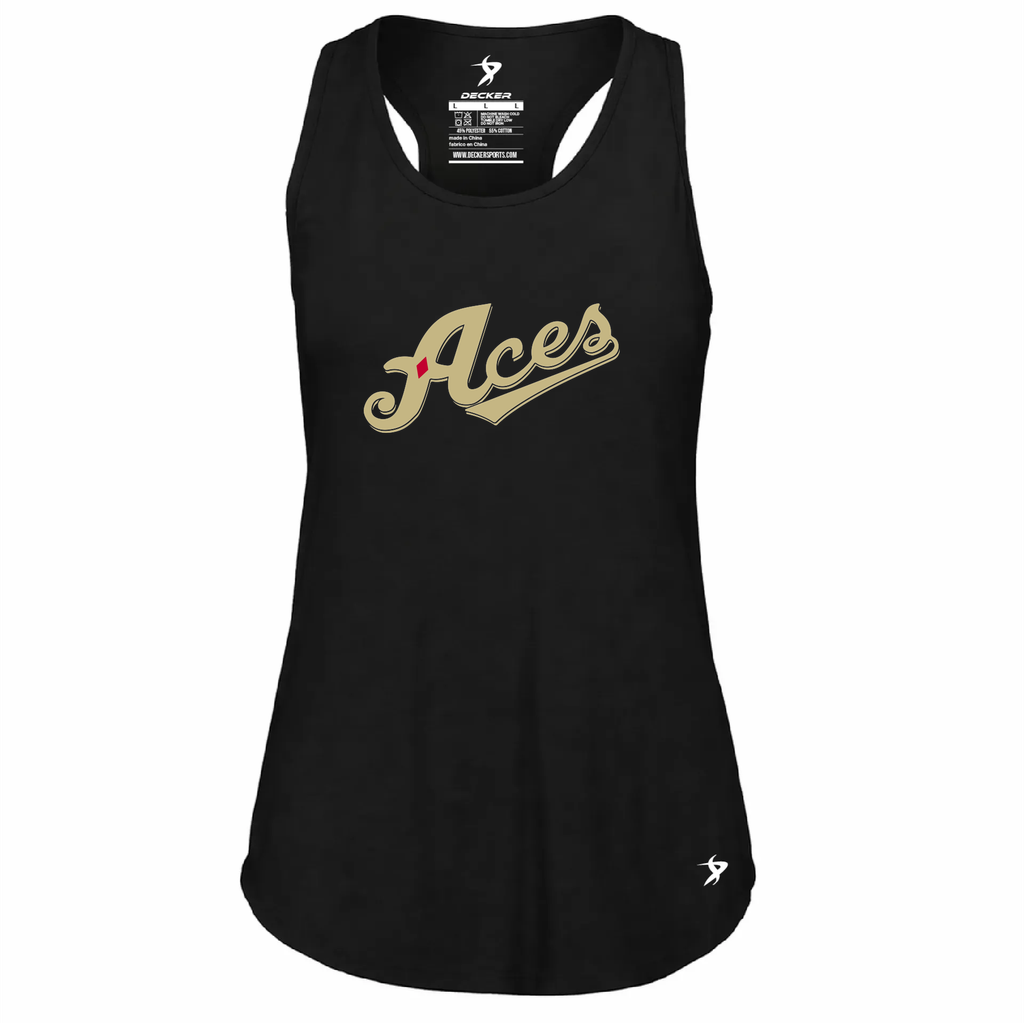 [FT0TUBBK-FAXS-LOGO1] Decker Women's Tri-Blend Tank Top (Black, Female Adult XS, Logo 1)