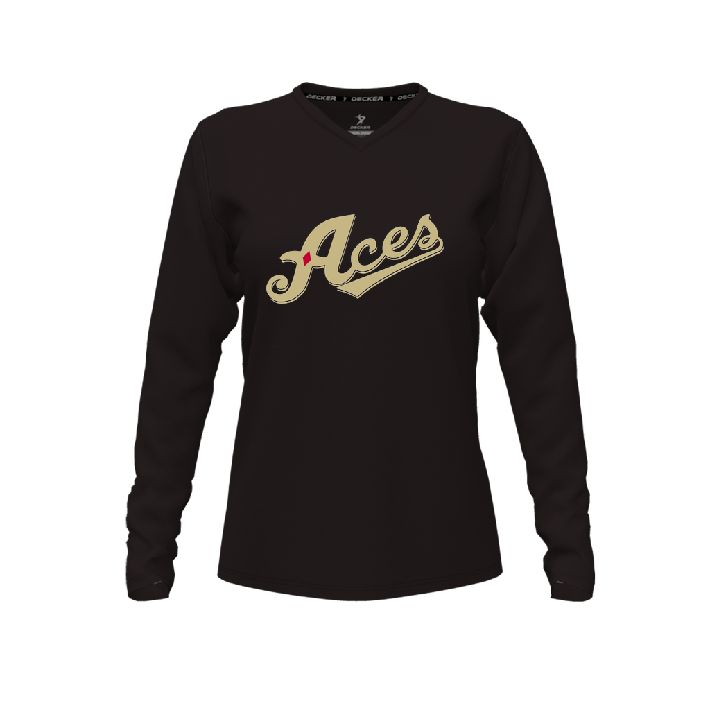 [CUS-DFW-TEES-CMF-VNK-LSL-BLK-FYXS-LOGO1] Decker Comfort T-Shirt (Female Youth XS, Black, Crew Neck, Long Sleeve, Logo 1)
