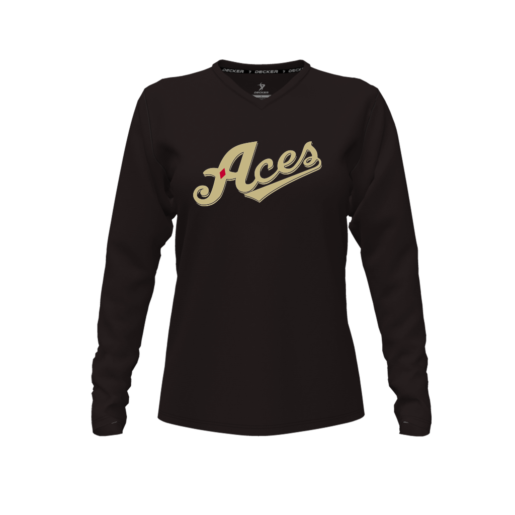 [CUS-DFW-TEES-CMF-VNK-LSL-BLK-FYXS-LOGO1] Decker Comfort T-Shirt (Female Youth XS, Black, Crew Neck, Long Sleeve, Logo 1)