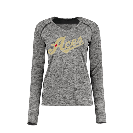 [222770.K94.XS-LOGO1] Ladies Electric Long Sleeve Shirt (Female Adult XS, Black, Logo 1)