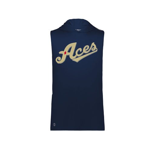 [222590.065.XS-LOGO1] Men's CoolDry Sleeveless Hoodie (Adult XS, Navy, Logo 1)