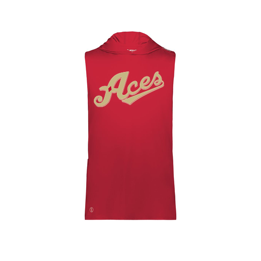 [222590.083.XS-LOGO1] Men's CoolDry Sleeveless Hoodie (Adult XS, Red, Logo 1)