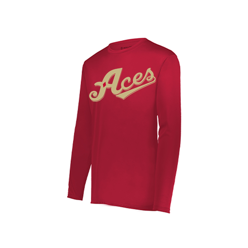 [222822.083.XS-LOGO1] Men's LS Smooth Sport Shirt (Adult XS, Red, Logo 1)