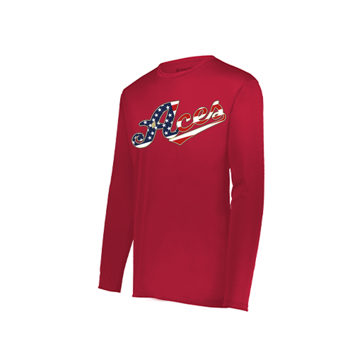 [222822.083.XS-LOGO2] Men's LS Smooth Sport Shirt (Adult XS, Red, Logo 2)