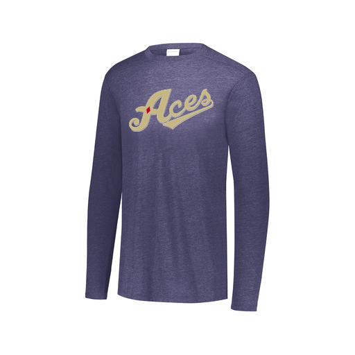[FTLCUBNV-AXS-LOGO1] Decker Men's Tri-Blend T-Shirt - Long Sleeve (Adult XS, Navy, Logo 1)