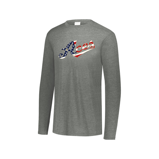 [FTLCUBGY-AXS-LOGO2] Decker Men's Tri-Blend T-Shirt - Long Sleeve (Adult XS, Gray, Logo 2)
