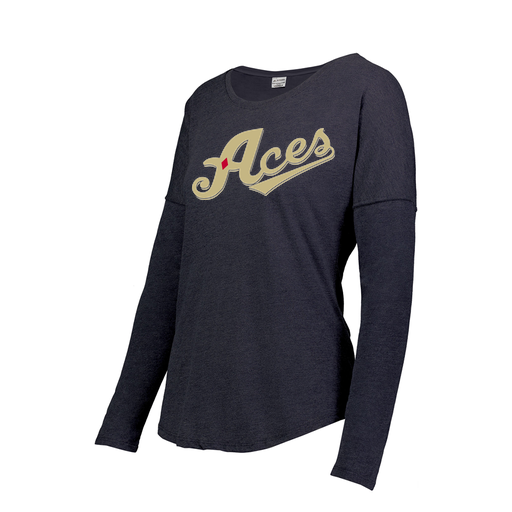 [FTLCUBNV-FAXS-LOGO1] Decker Women's Tri-Blend T-Shirt - Long Sleeve (Female Adult XS, Navy, Logo 1)